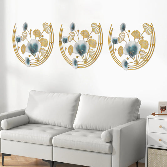 Decorative Wall Sculpture Ring Leaf Iron Wall Art Accent