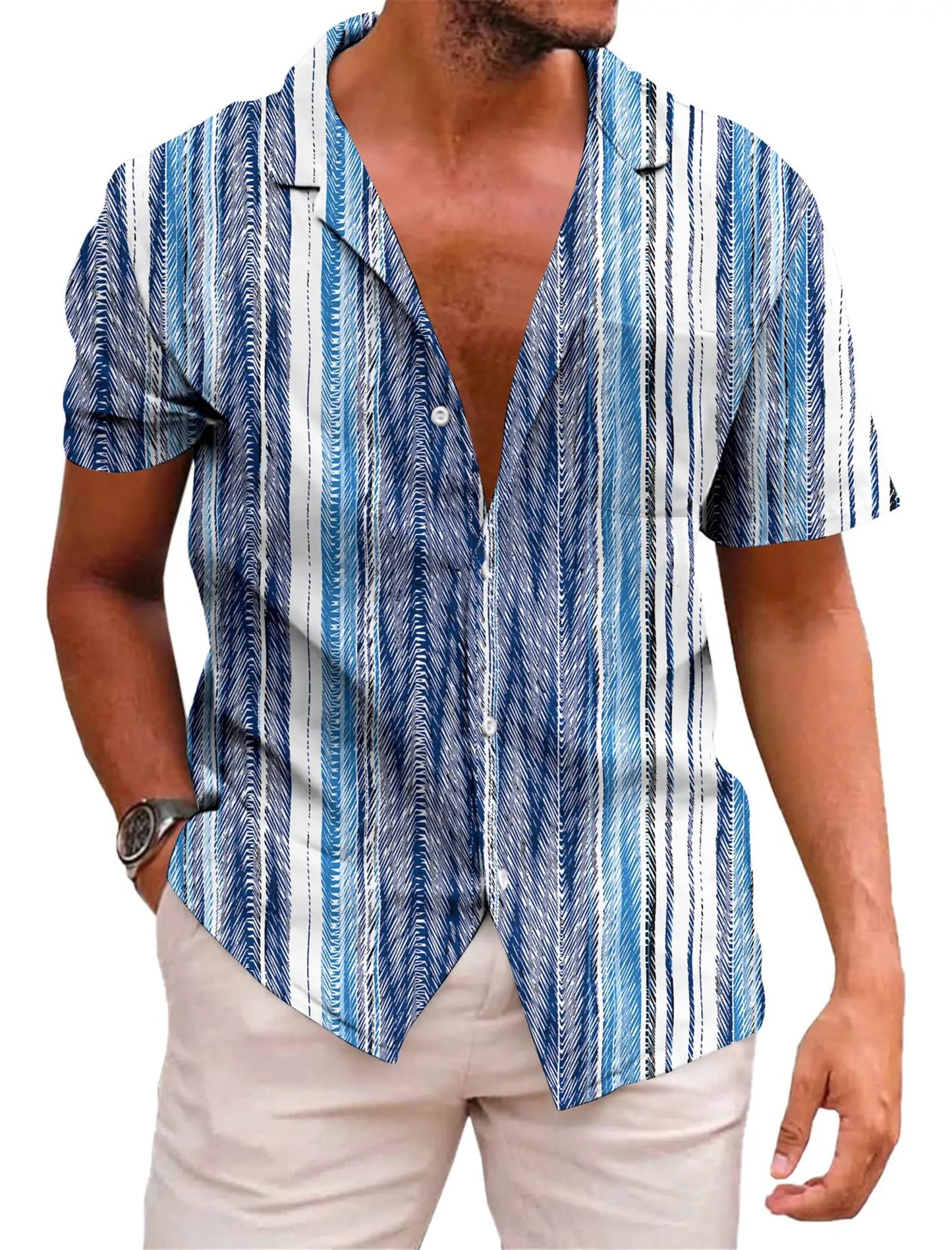 KYKUCN Hawaiian Shirt For Men Short Sleeve Button Down