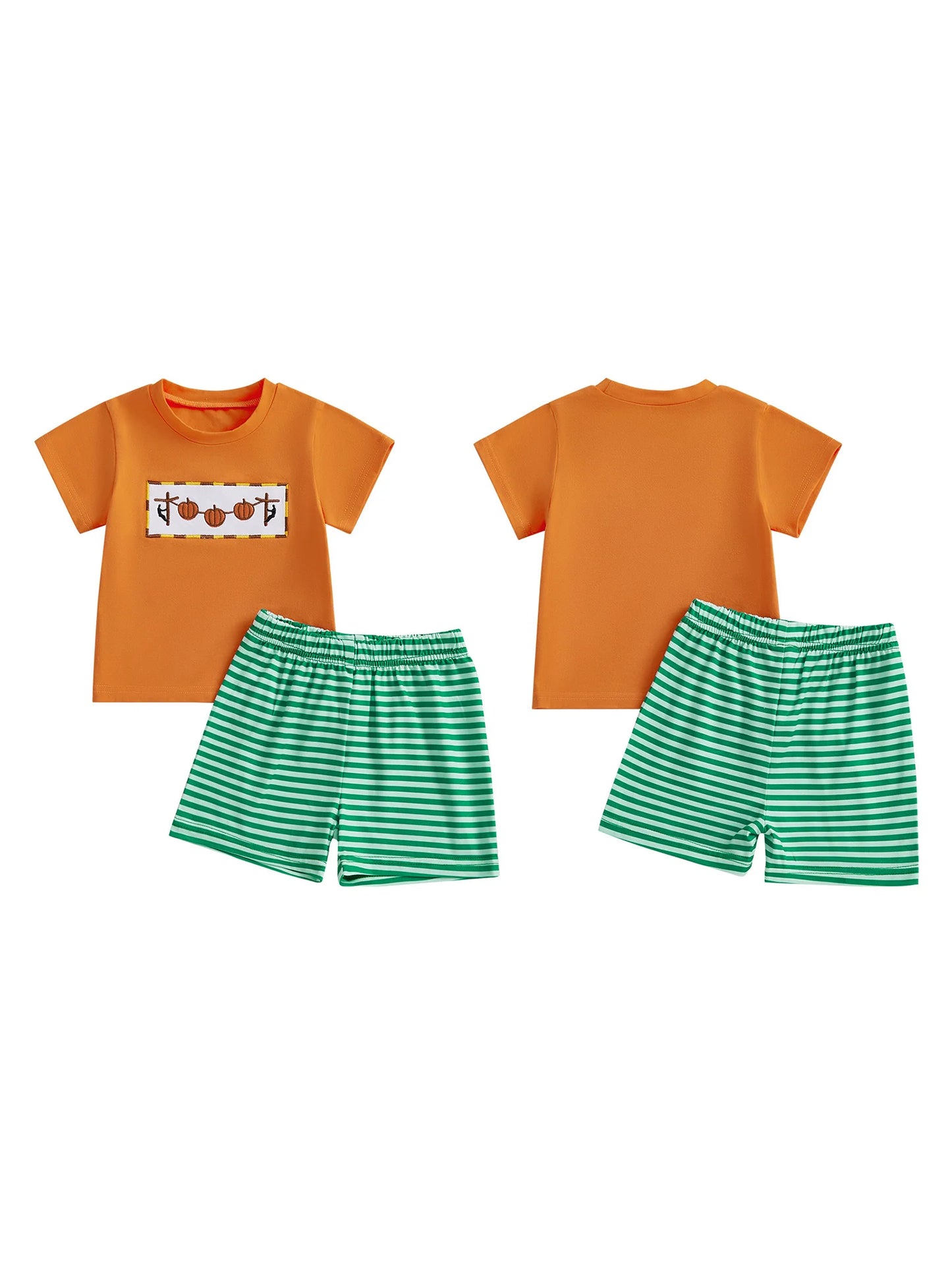 Guangdong Baby Boys Summer Knit Pumpkin Embroidery Set