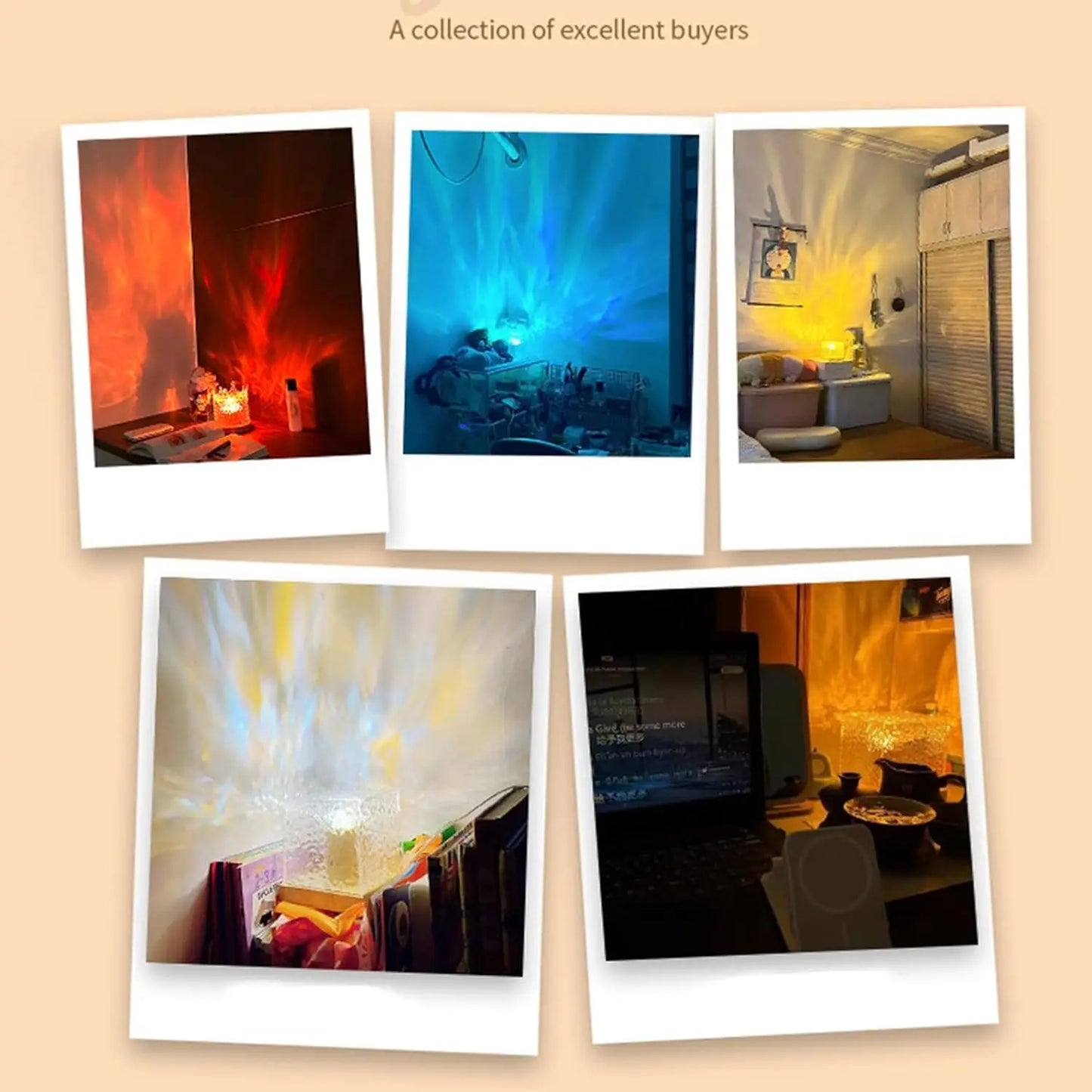 Ocean Wave Projector Night Light LED Lamp For Home Office
