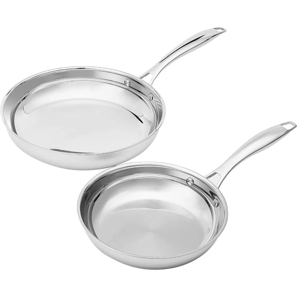 Amazon Basics Oven Safe Stainless Steel Frying Pan Set