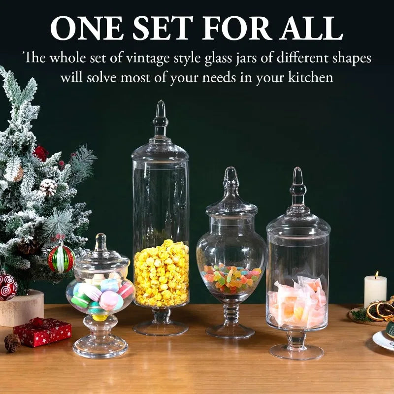 Hignconcerned Clear Glass Apothecary Jars With Lids Decor