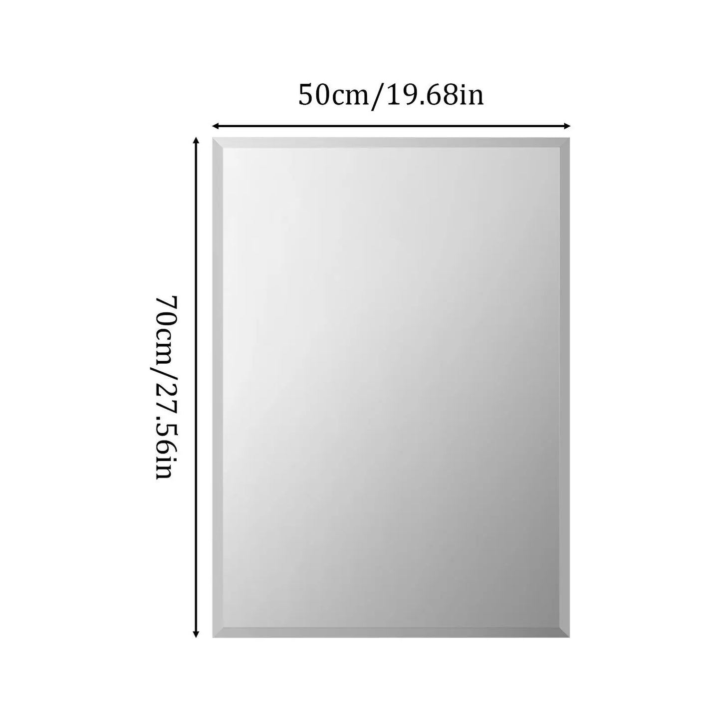 BORWARTE Rectangular Wall Mirror Beveled Silver Edge