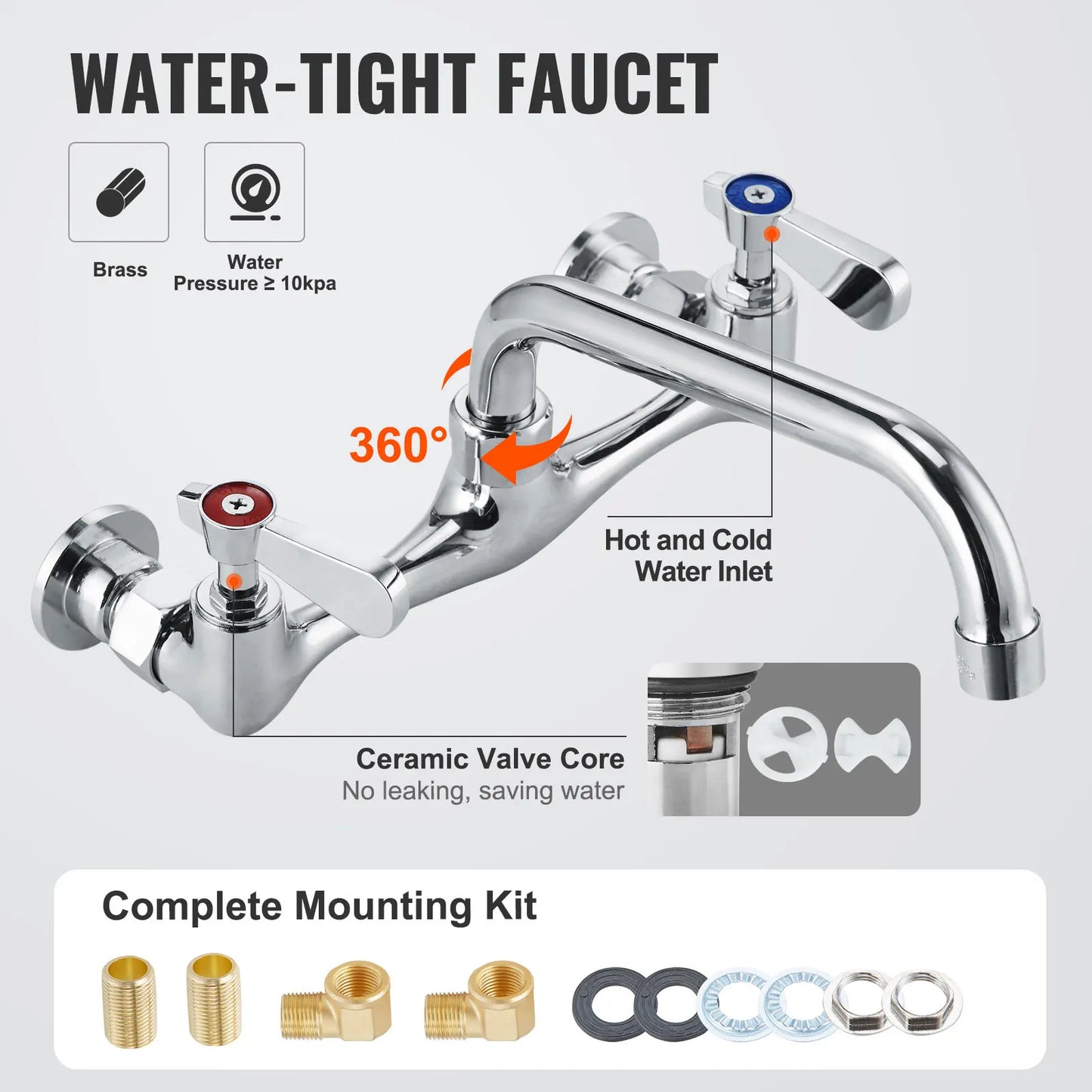 SucceBuy Stainless Steel Kitchen Prep And Utility Sink