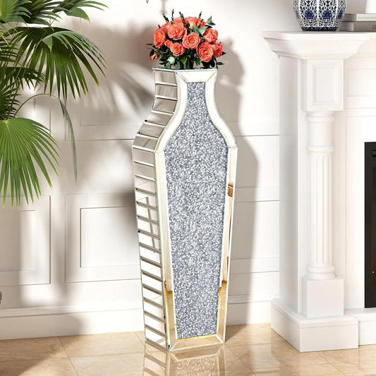 Complete Home And Apparel Luxury Floor Vase Crushed Diamond