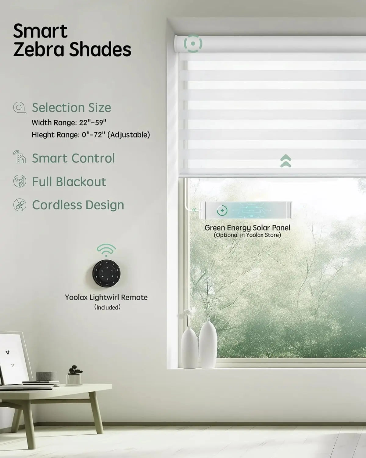 XMSJ Motorized Zebra Blinds With Remote And Voice Control