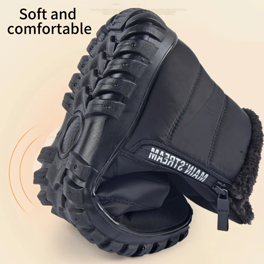 HenanChoice Men Snow Boots Waterproof Zipper Ankle Boots
