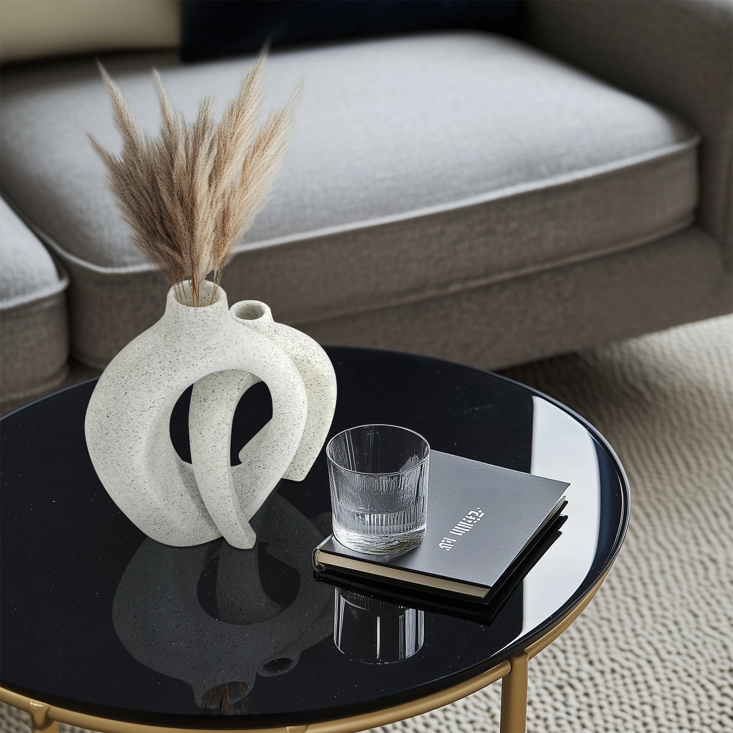 Set of 2 Decorative Hollow Vases Table Centerpiece Flower Vase