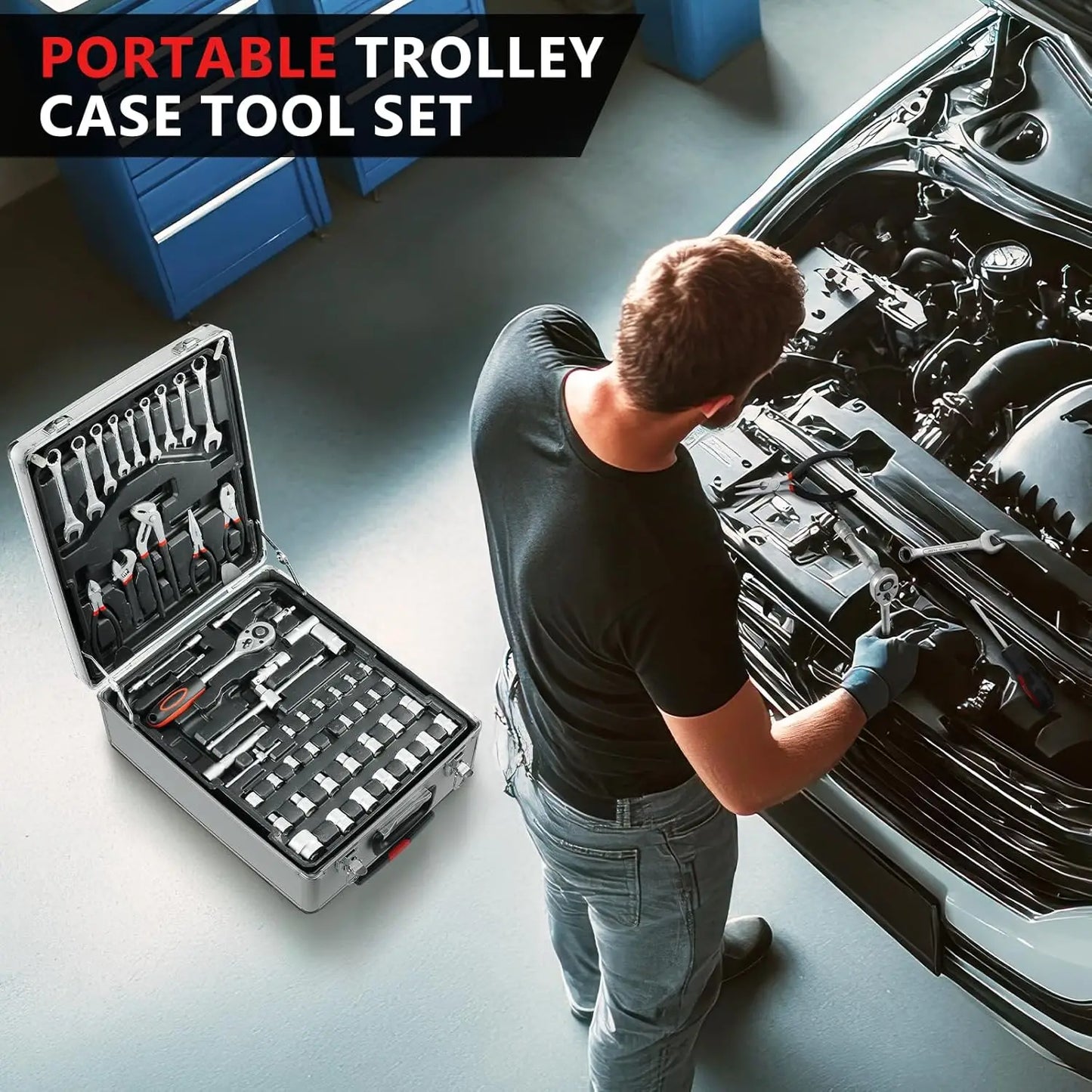 TlgreenDIY 799pc Mechanic Tool Set With Trolley Case