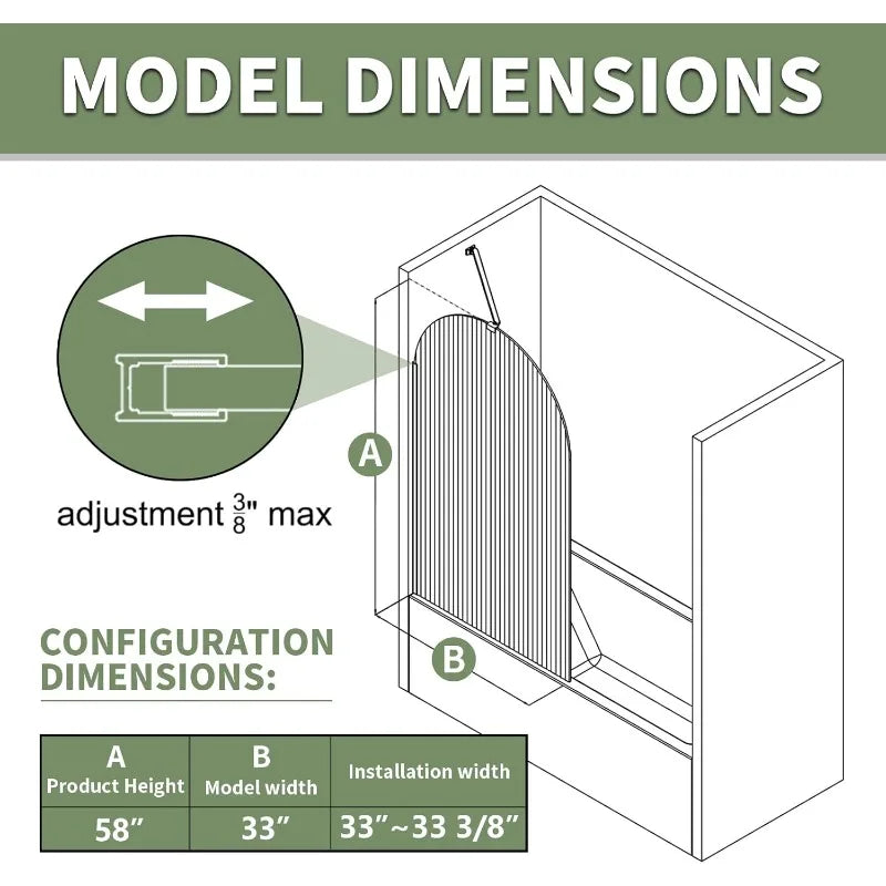 Hign-concerned Frameless Tub Shower Door Single Panel