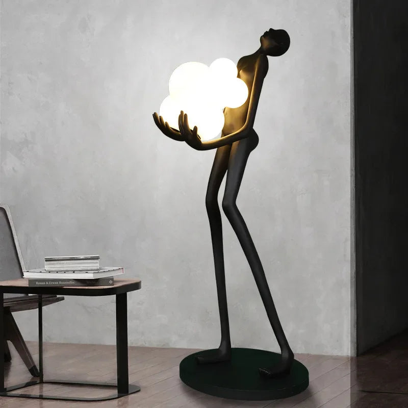 Nordic Humanoid Floor Lamp Sculpture Design Exhibition Hall