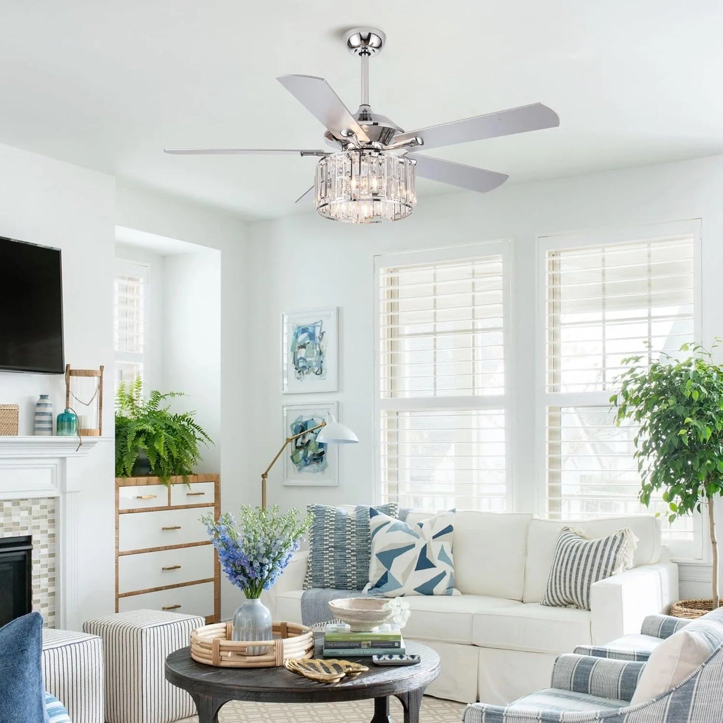 Hign-concerned Ceiling Fan With Lights And Remote Whisper