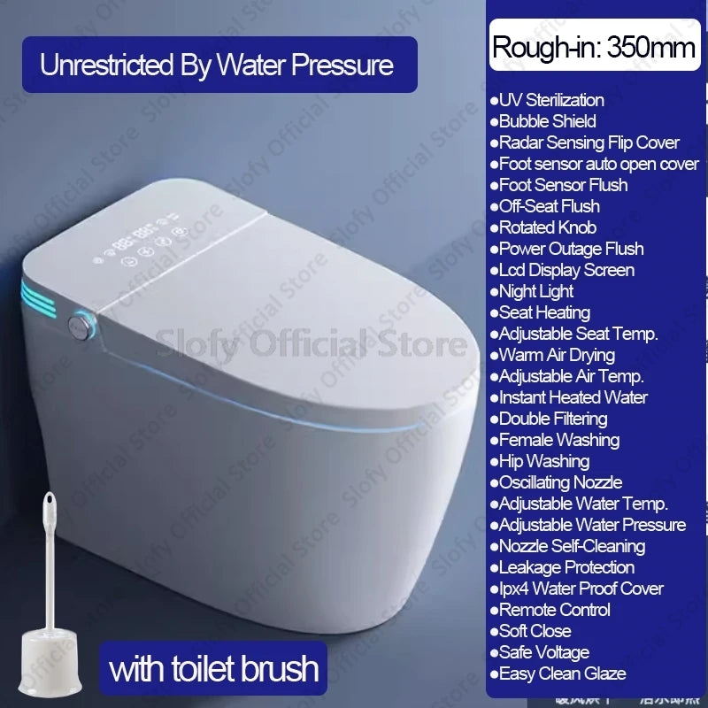 Slofy Smart Toilet Elongated Heated Seat Auto Dual Flush