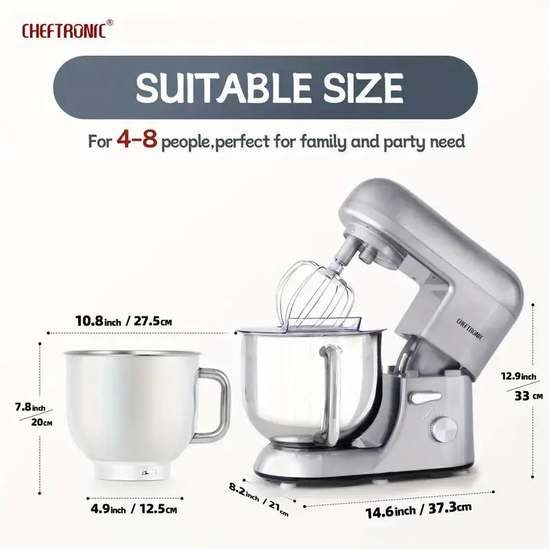 Cheftronic 6 Speed Stand Mixer Stainless Steel Mixing Bowl