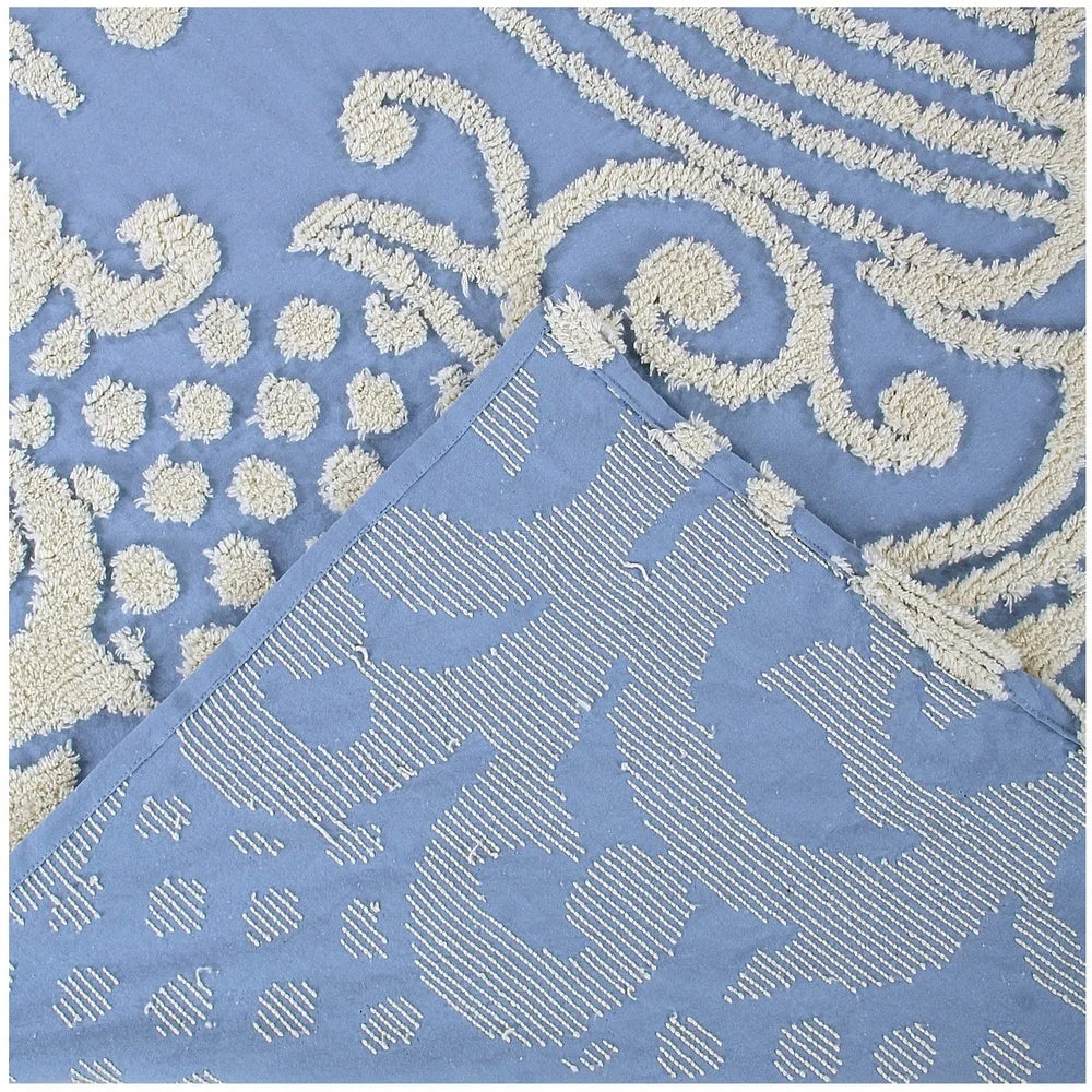 DUTRIEUX Chenille Bedspread Floral Design Lightweight