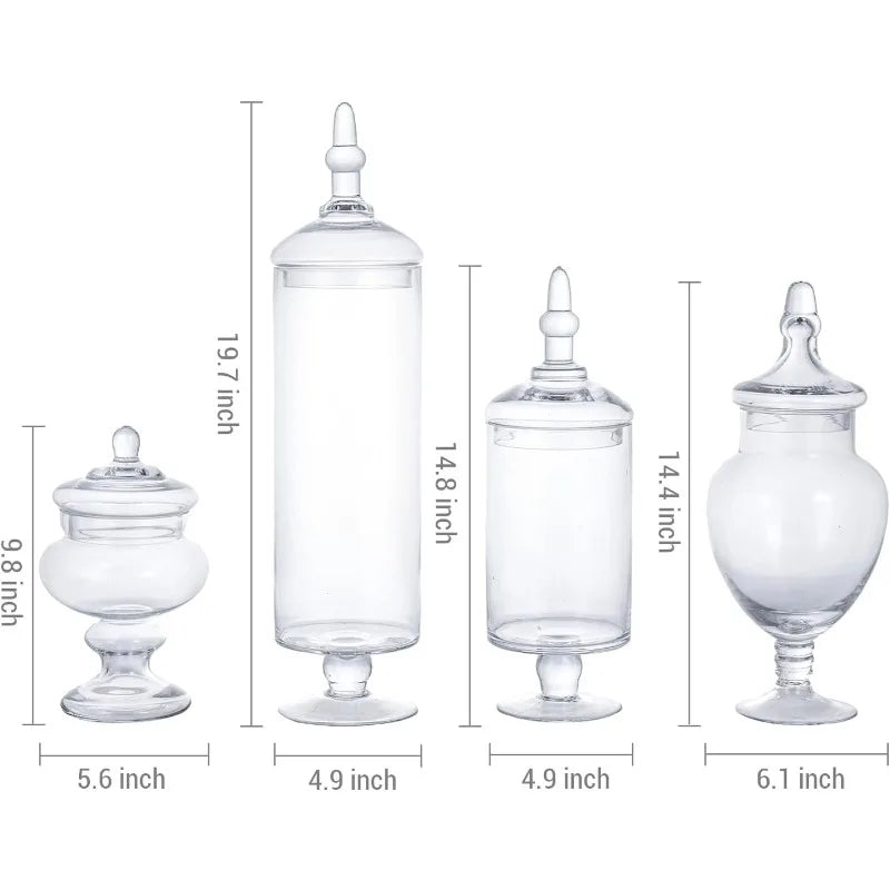 Hignconcerned Clear Glass Apothecary Jars With Lids Decor