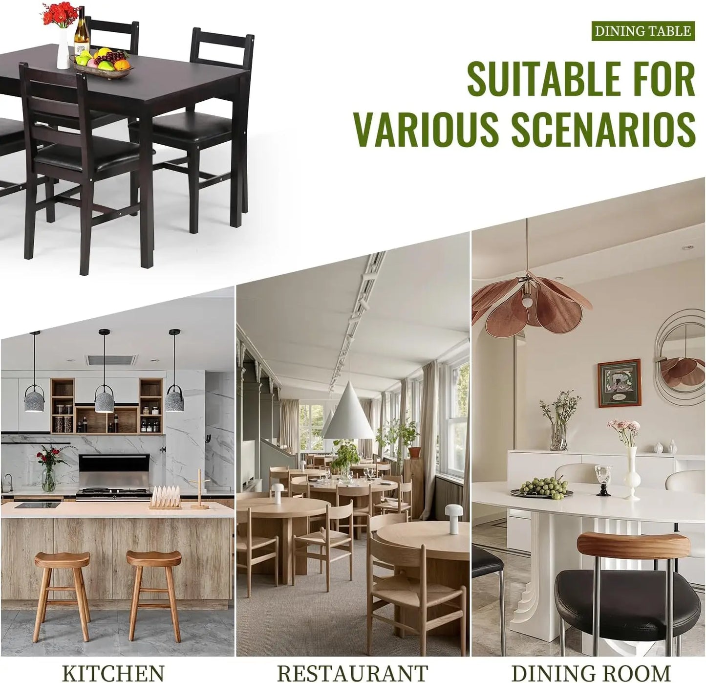 XMSJ Kitchen Table and Chairs Set for Small Spaces Plus