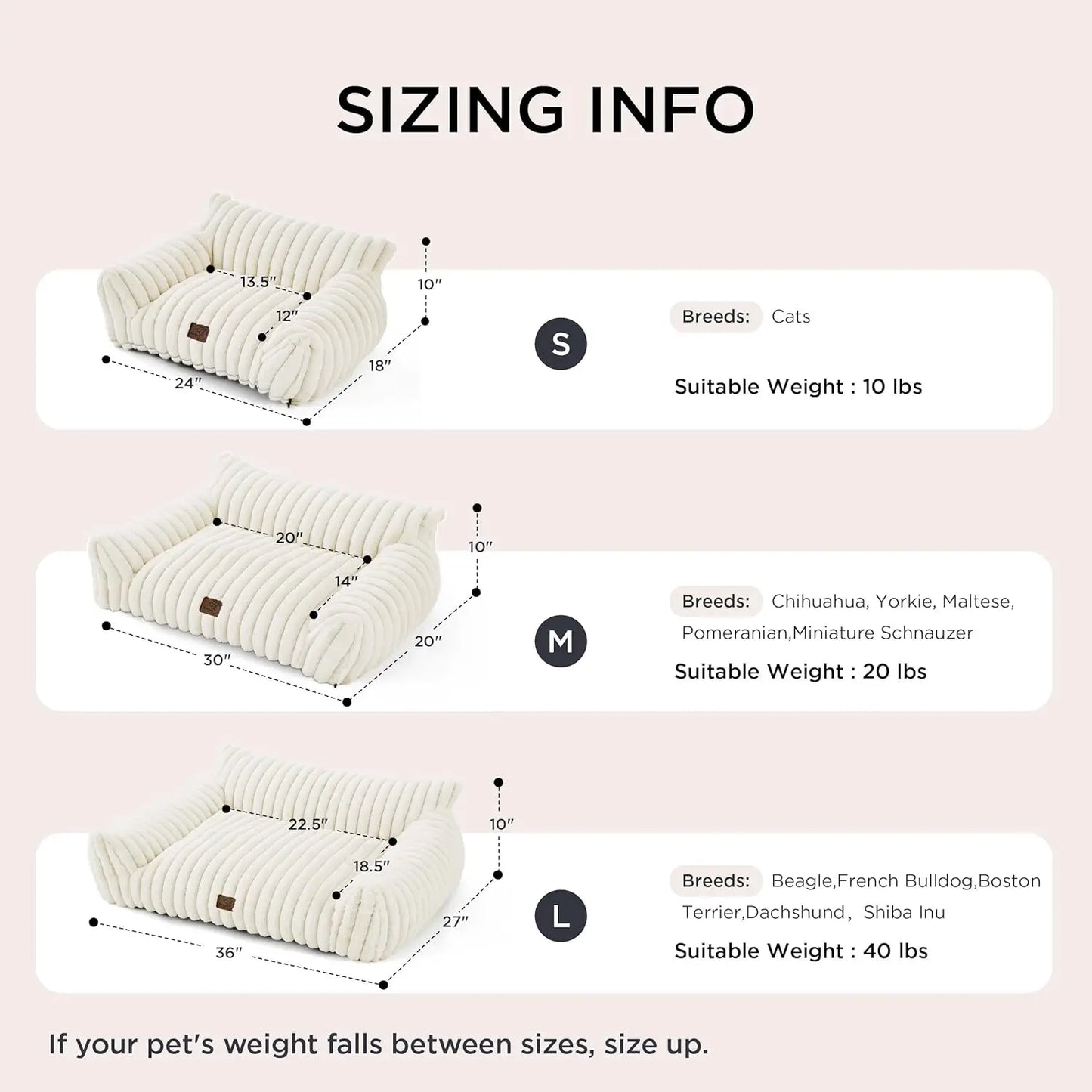 Bedsure Pet Sofa Bed Fluffy Corduroy Cat Couch Soft Fleece