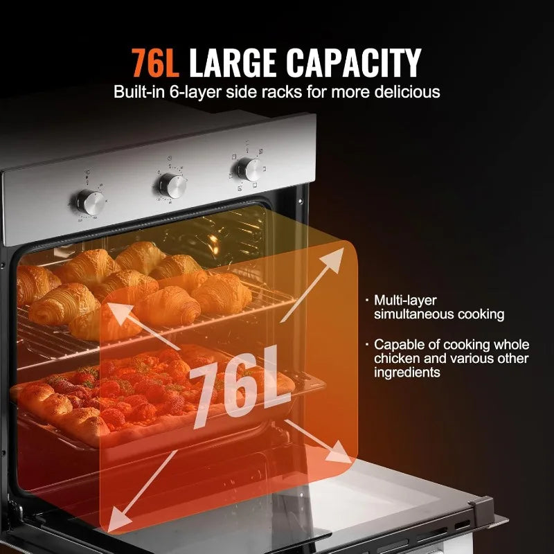 XMSJ Built In Electric Wall Oven With Timer Functions