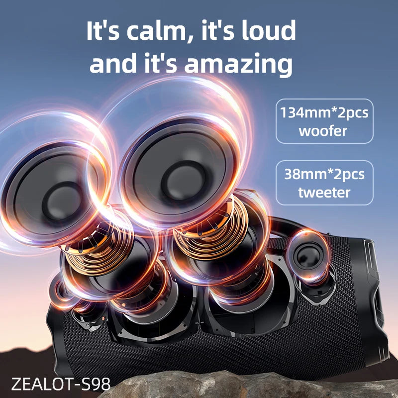 Zealot S98 Portable Bluetooth Speaker 160W Waterproof TWS