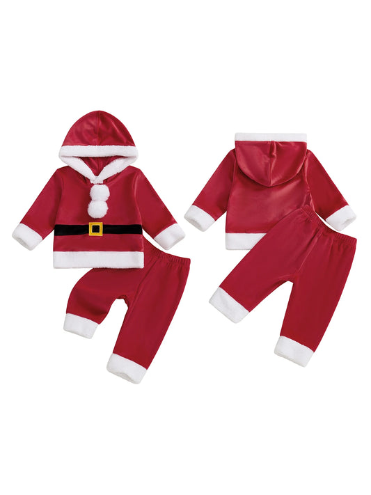 Guangdong Santa Claus Kids Costume Hoodie Set With Pants