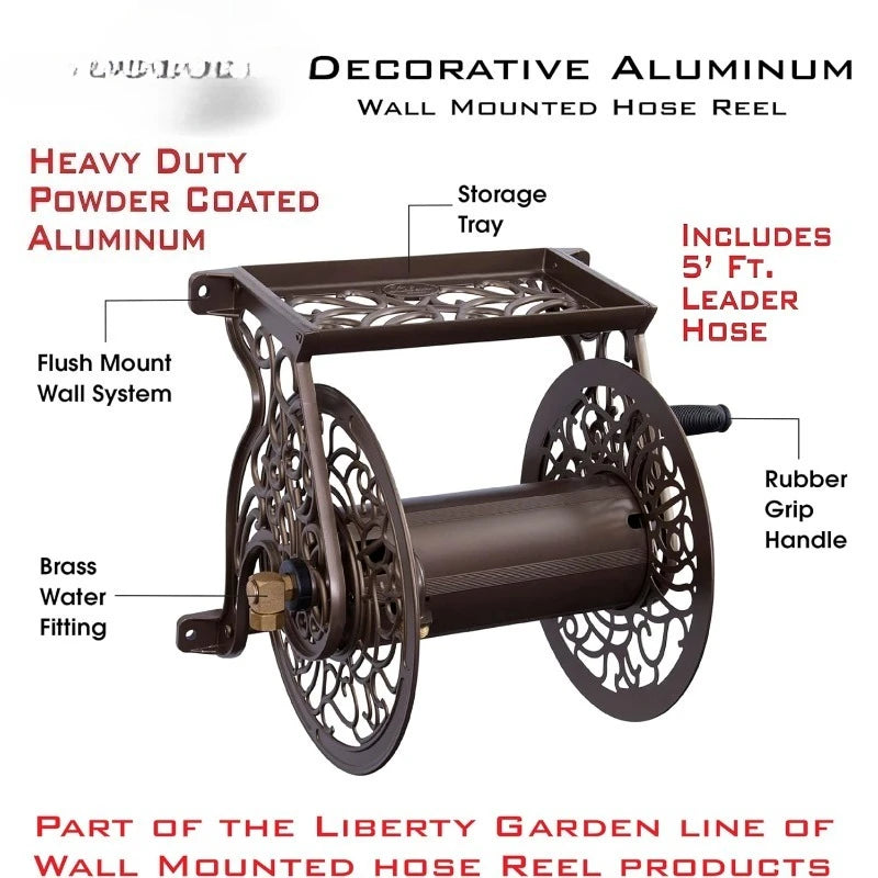 Hign-concerned Outdoor Cast Aluminum Wall Mount Hose Reel