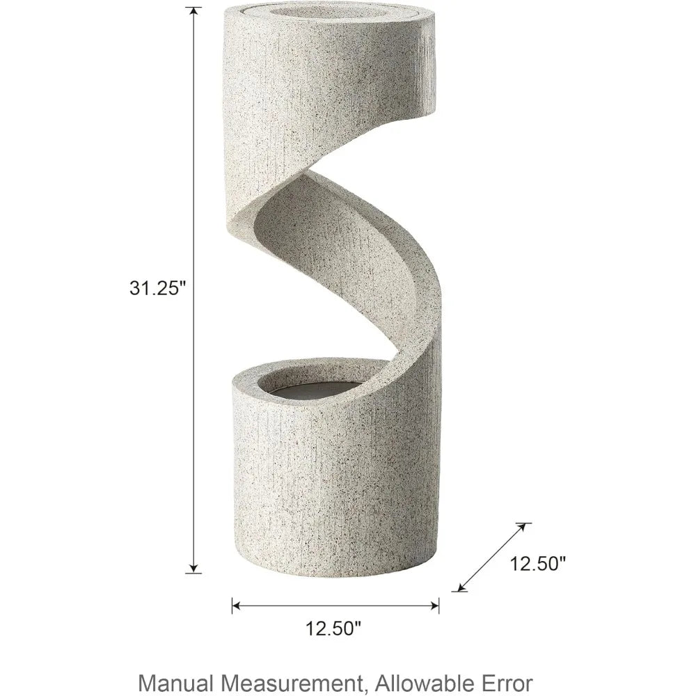 Glitzhome Tiered Outdoor Water Fountain With LED Lights