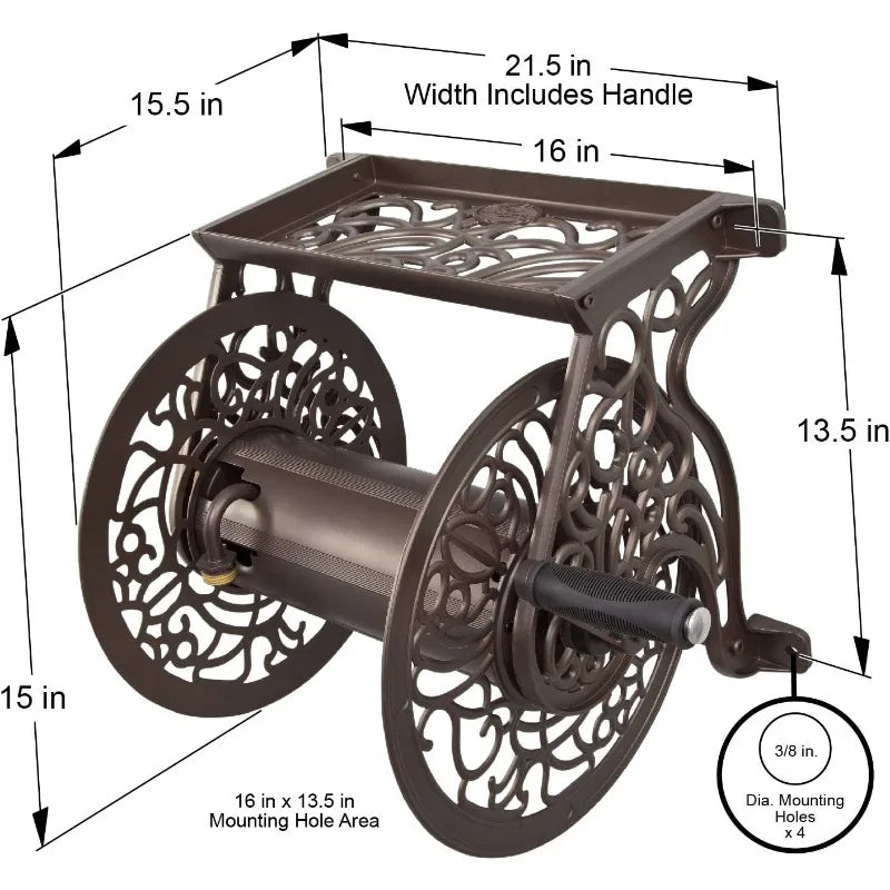 Hign-concerned Outdoor Cast Aluminum Wall Mount Hose Reel