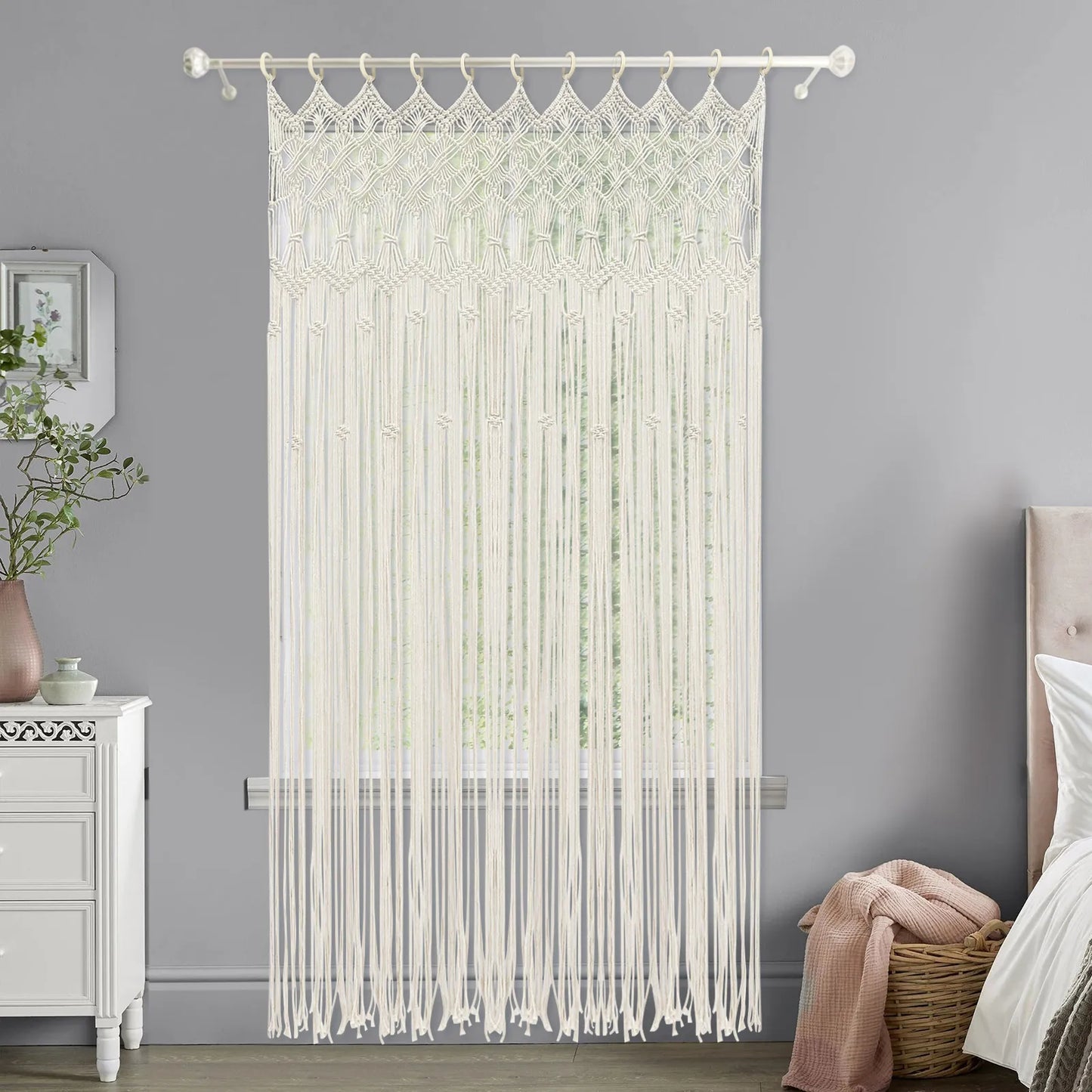 Bymaocar Macrame Wall Hanging Boho Tapestry Curtain