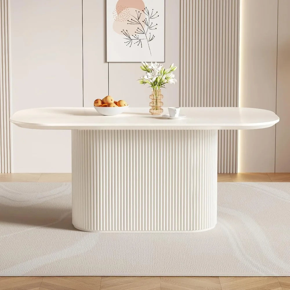 Ticify Modern Dining Table With Pedestal Base And Top
