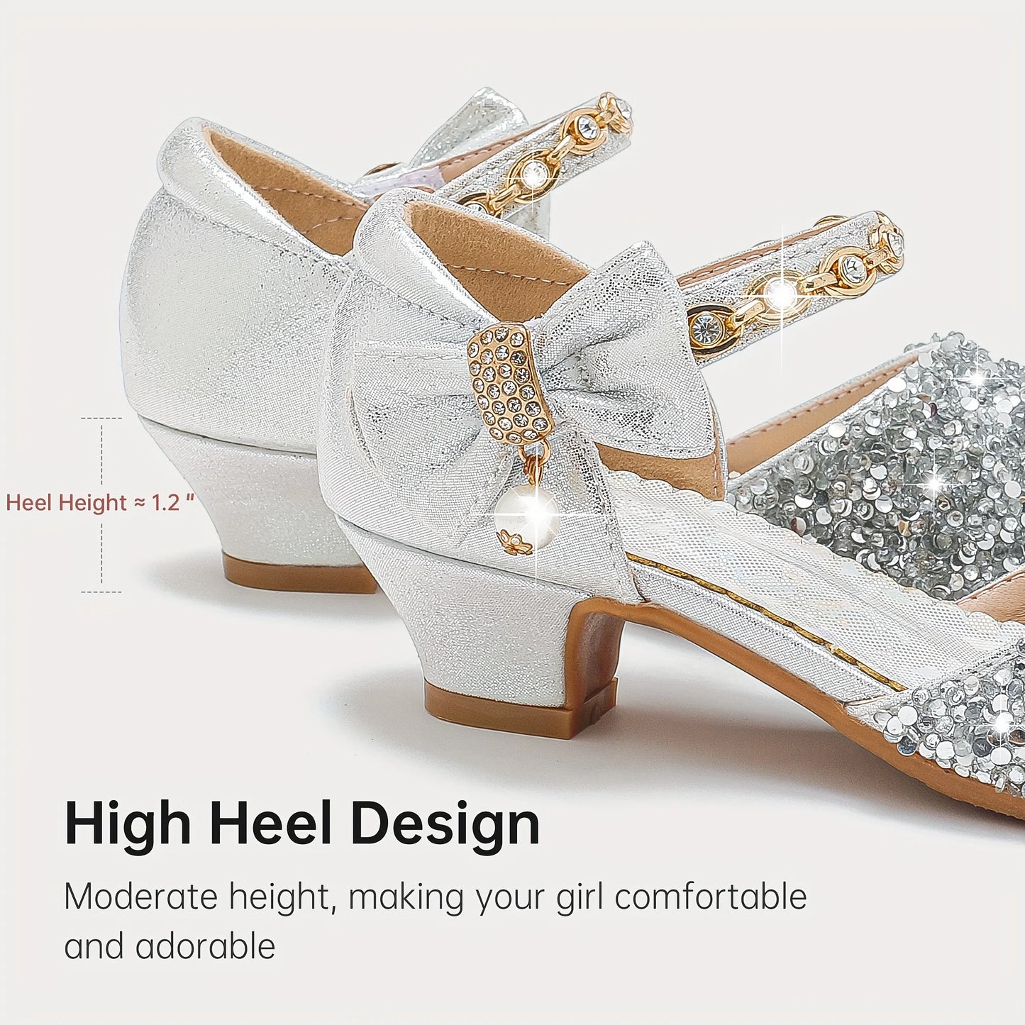 Complete Home Apparel Kids Girls Heel Sandals Sequin