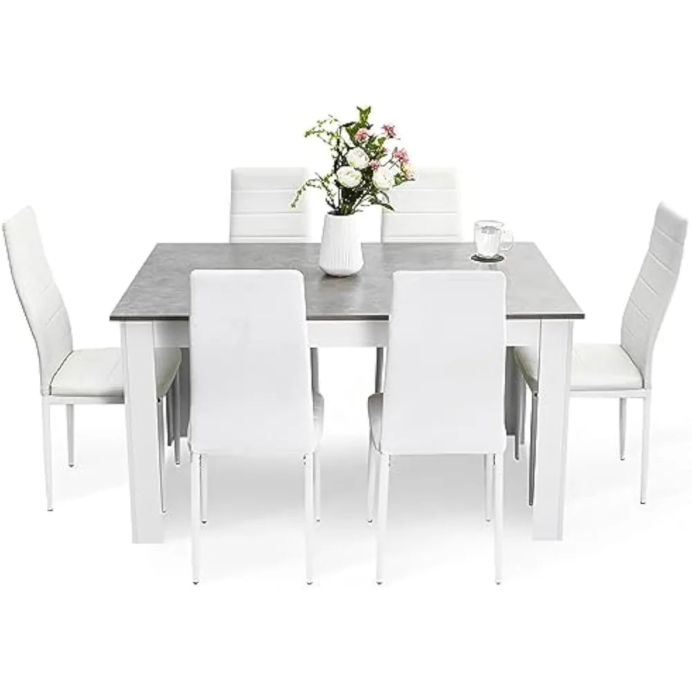 Hign-concerned Dining Table and Chairs Set Rectangular