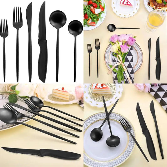 Stainless Steel Silverware Set With Steak Knives Daily Use
