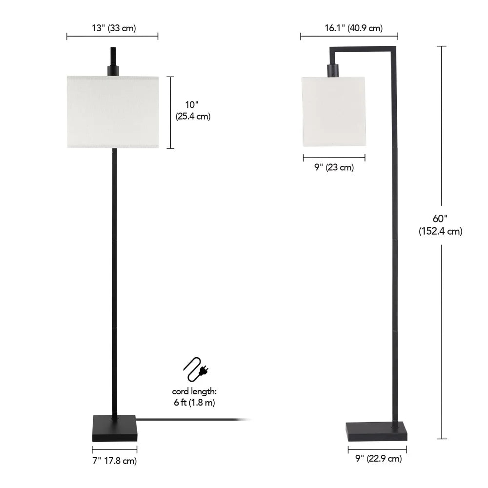 XMSJ Floor Lamp With Square Shade E26 Bulb Compatible