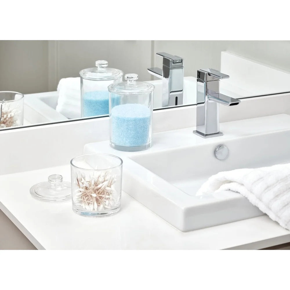 XMSJ Clear Glass Vanity Storage Jar With Lid For Cotton