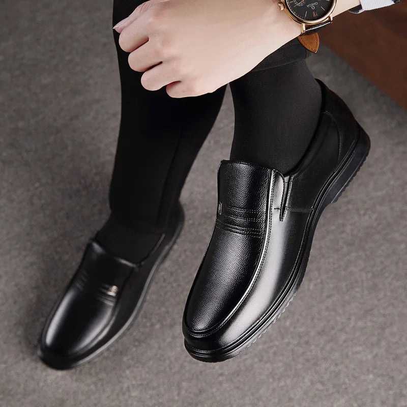 CColinican Leather Men Formal Shoes Loafers Slip On
