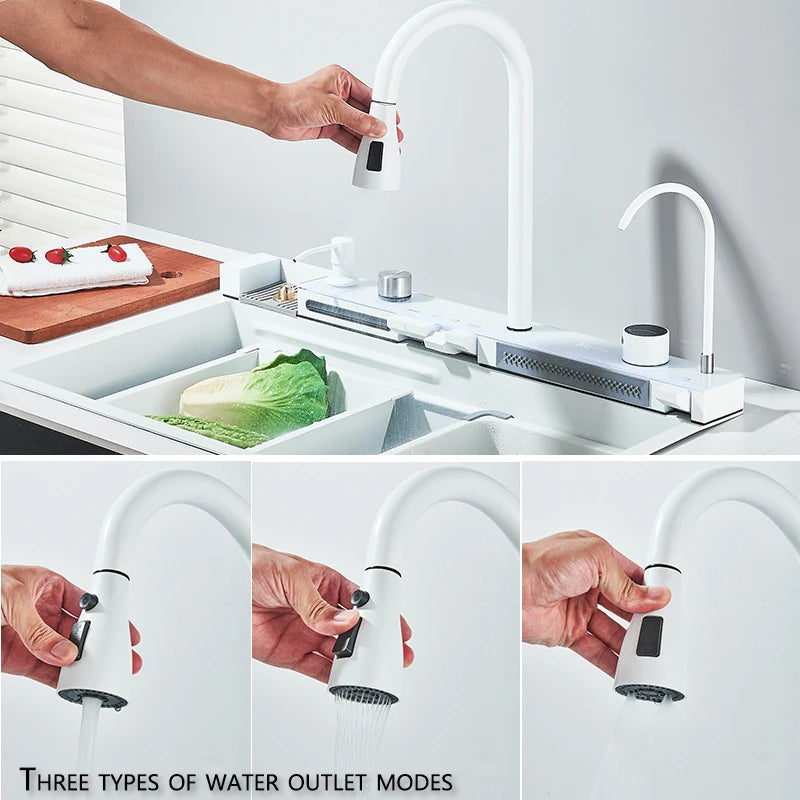 Wanmivezlo Digital Rain Faucet Stainless Kitchen Sink